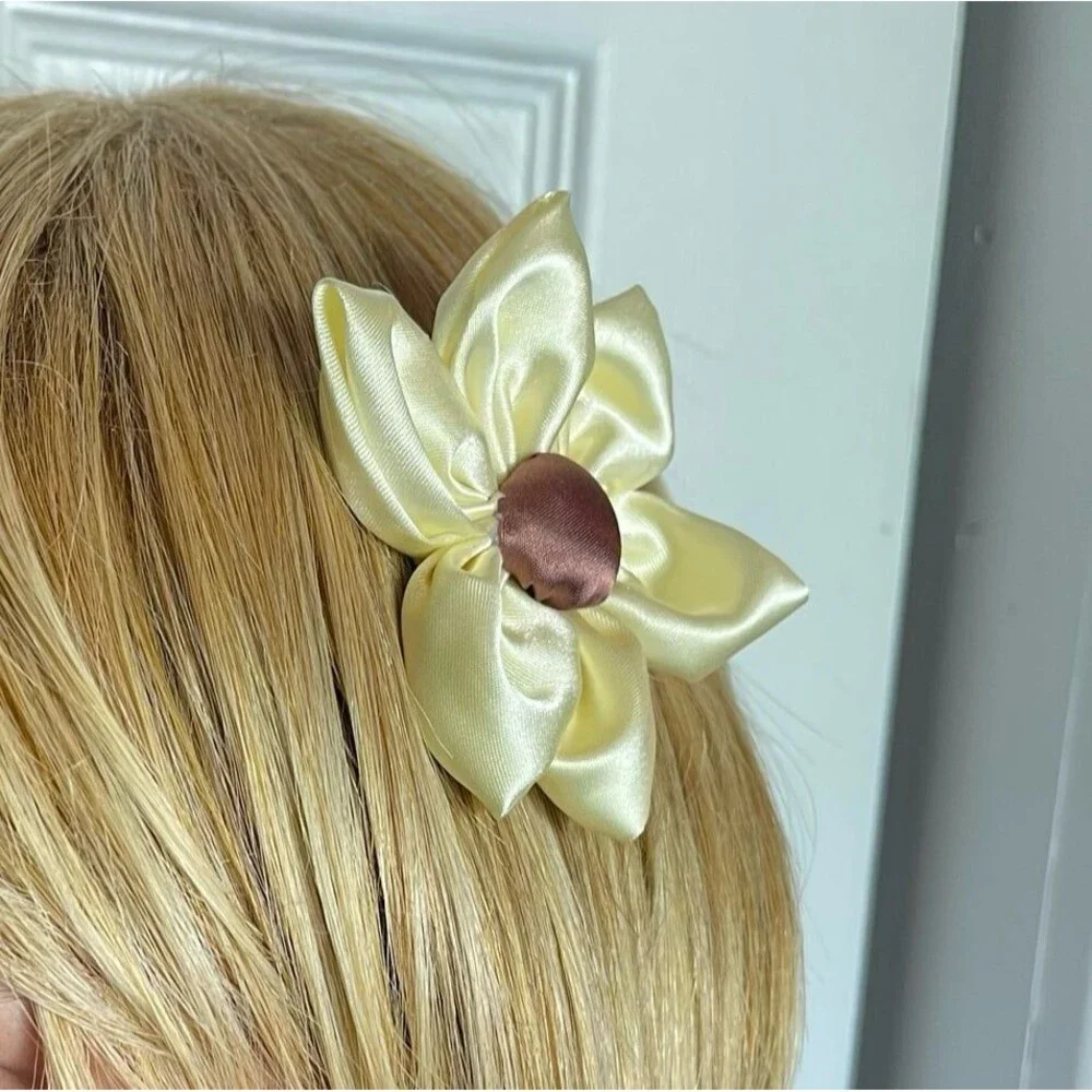 Flower Hair clip hair pin yellow sun flower